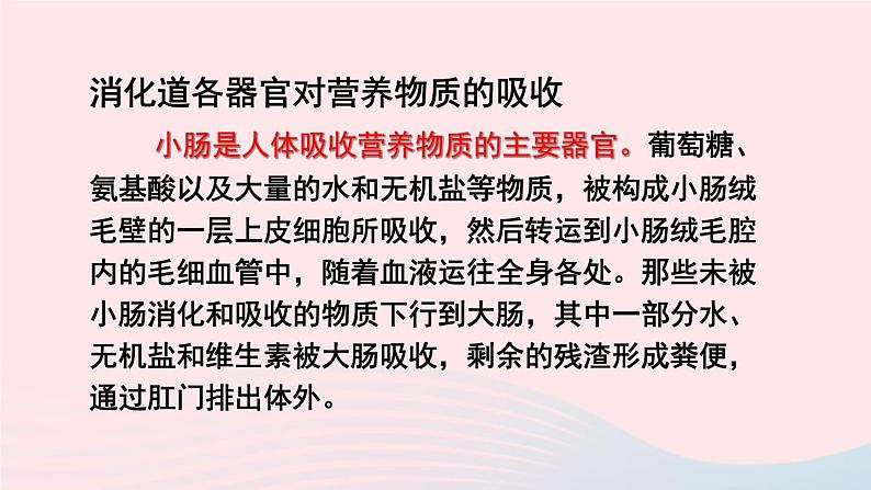 2023七年级生物下册第四单元生物圈中的人第二章人体的营养第二节消化和吸收第二课时营养物质的吸收上课课件新版新人教版07