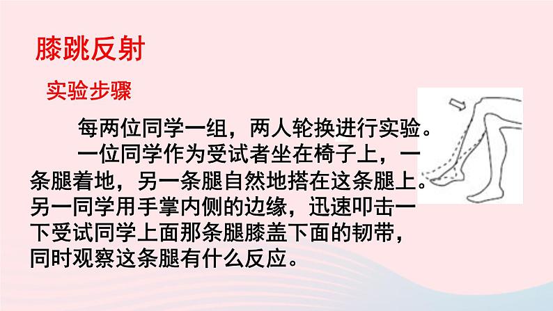 2023七年级生物下册第四单元生物圈中的人第六章人体生命活动的调节第三节神经调节的基本方式上课课件新版新人教版07