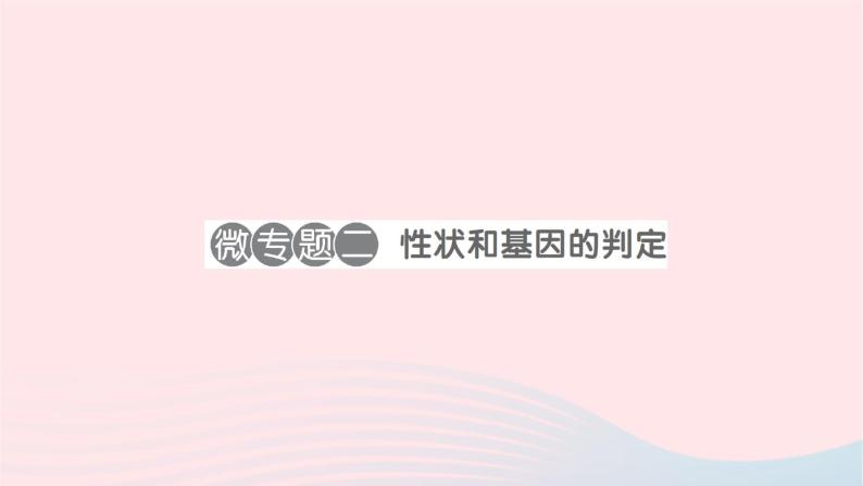 2023八年级生物下册第七单元生物圈中生命的延续和发展第二章生物的遗传与变异微专题二性状和基因的判定作业课件新版新人教版01