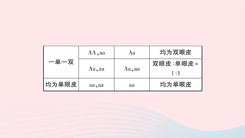 2023八年级生物下册第七单元生物圈中生命的延续和发展第二章生物的遗传与变异微专题二性状和基因的判定作业课件新版新人教版第3页