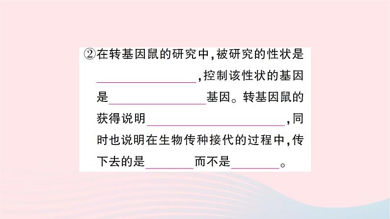 2023八年级生物下册第七单元生物圈中生命的延续和发展第二章生物的遗传与变异第一节基因控制生物的性状作业课件新版新人教版04