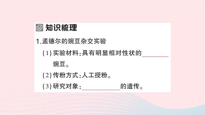 2023八年级生物下册第七单元生物圈中生命的延续和发展第二章生物的遗传与变异第三节基因的显性和隐性作业课件新版新人教版02