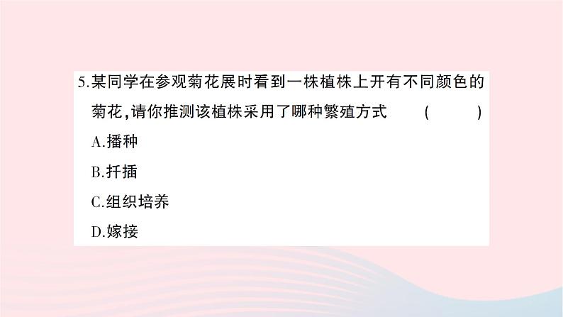 2023八年级生物下册第七单元第一章生物的生殖和发育综合训练作业课件新版新人教版06