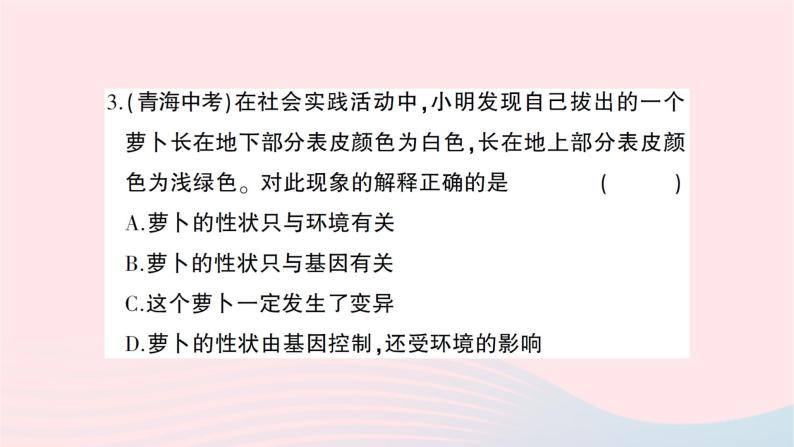 2023八年级生物下册第七单元第二章生物的遗传与变异综合训练作业课件新版新人教版04