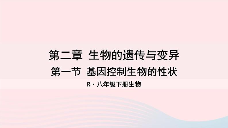 2023八年级生物下册第七单元生物圈中生命的延续和发展第二章生物的遗传与变异第一节基因控制生物的性状上课课件新版新人教版01