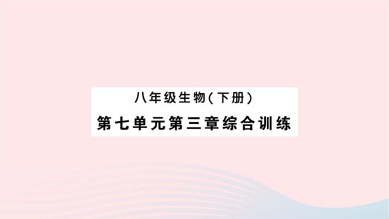 2023八年级生物下册第七单元第三章生命起源和生物进化综合训练作业课件新版新人教版第1页