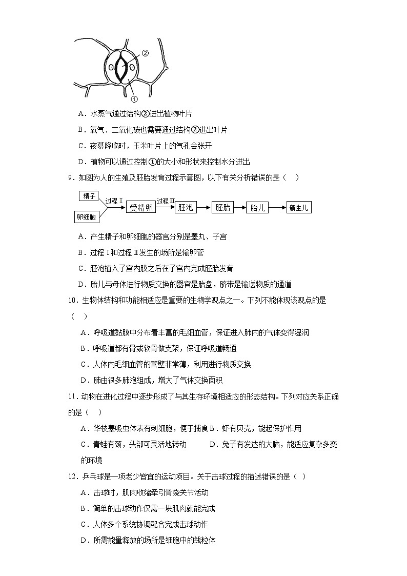 2023年河南省十二县一区中考二模生物试题（含解析）第3页