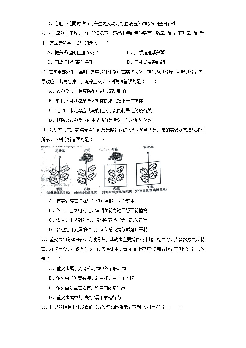 2023年山东省潍坊市中考生物真题（含解析）03
