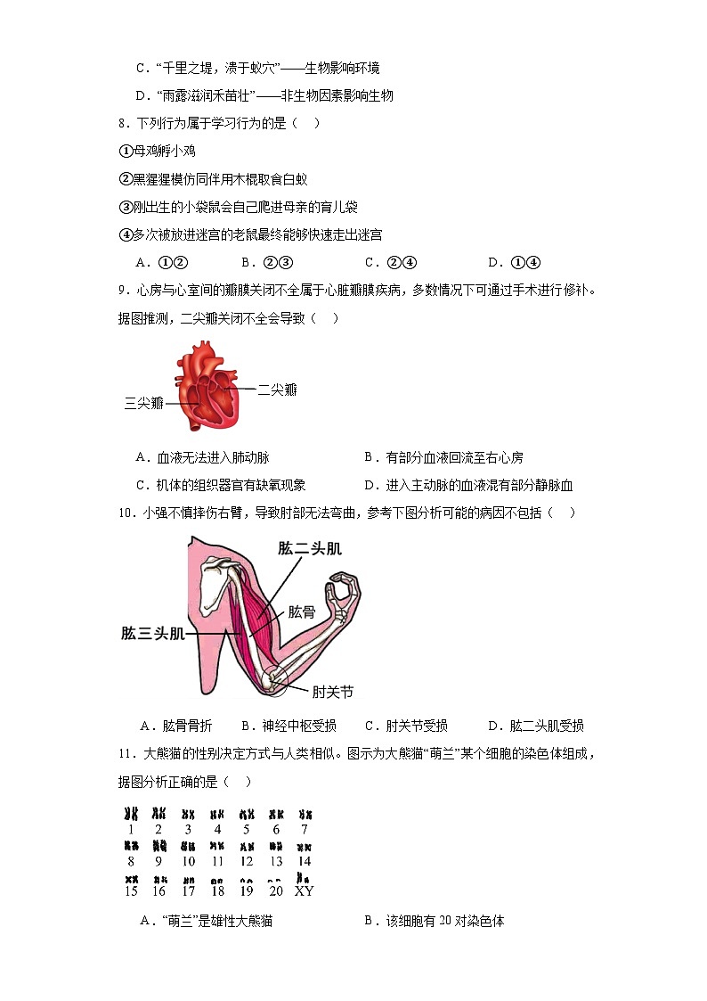 2023年辽宁省锦州市第三初级中学中考生物试题（含解析）02
