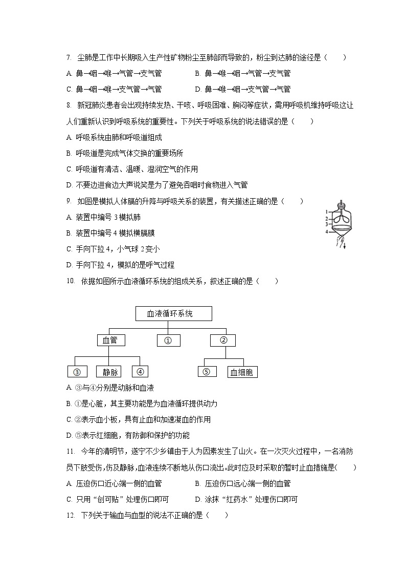 2022-2023学年四川省广安市邻水县七年级（下）期末生物试卷（含解析）02