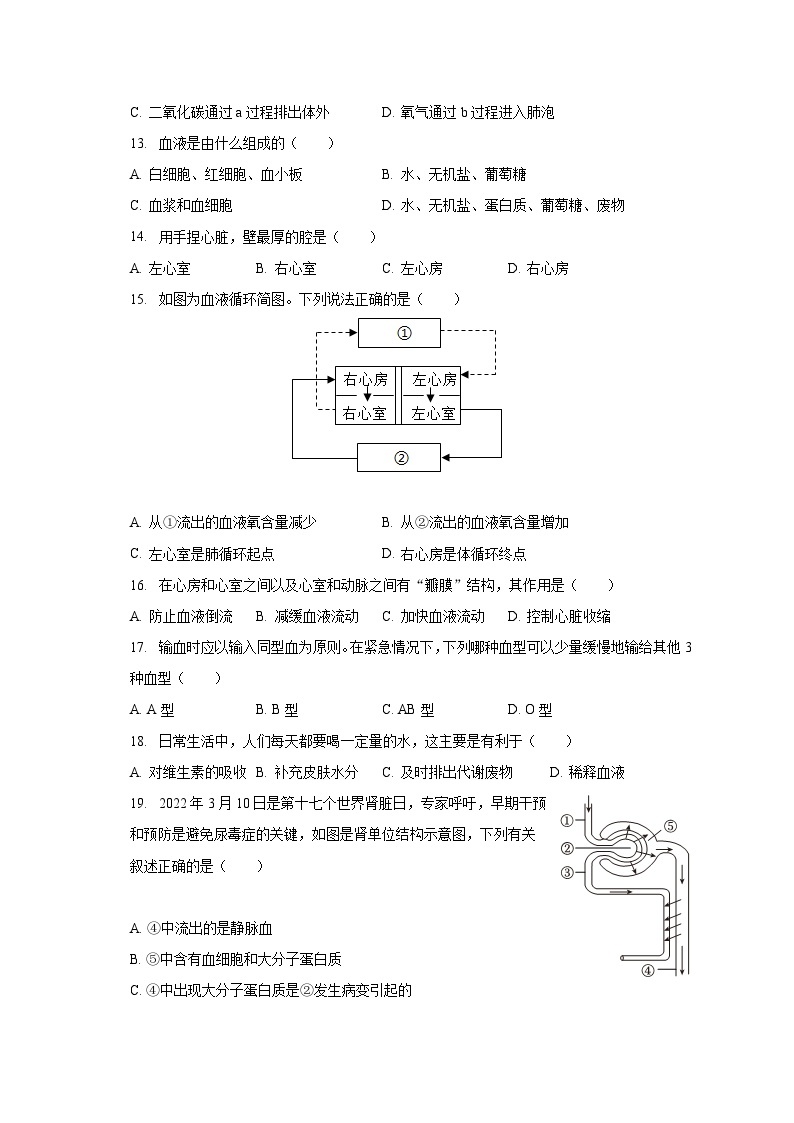 2022-2023学年四川省凉山州七年级（下）期末生物试卷（含解析）03