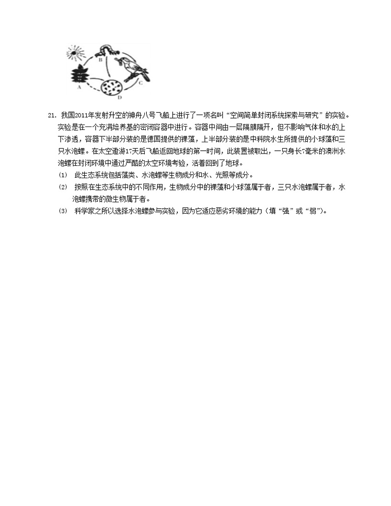 2023八年级生物下册第8单元生物与环境第23章生态系统及其稳定性23.2生态系统概述同步试题含解析新版北师大版03