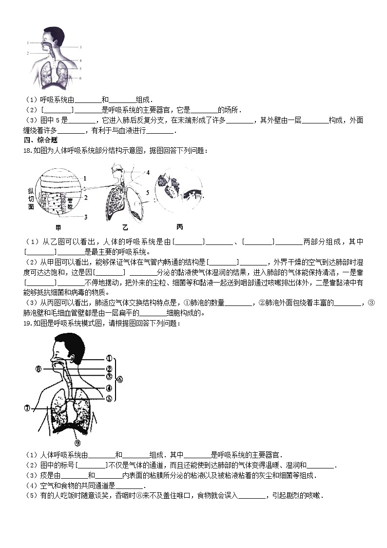 2023七年级生物下册第四单元生物圈中的人第十章人体的能量供应10.2人体细胞获得氧气的过程习题含解析新版北师大版第3页