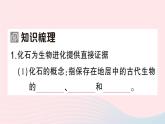 2023八年级生物下册第7单元生命的演化第21章生命的发生和发展第2节生物的进化第1课时生物进化的证据和历程作业课件新版北师大版