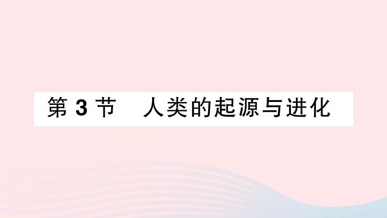 2023八年级生物下册第7单元生命的演化第21章生命的发生和发展第3节人类的起源与进化作业课件新版北师大版01