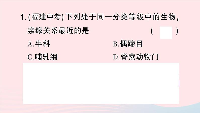 2023八年级生物下册第7单元生命的演化第22章物种的多样性总结训练作业课件新版北师大版04