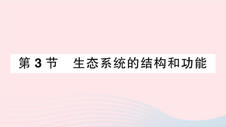 2023八年级生物下册第8单元生物与环境第23章生态系统及其稳定性第3节生态系统的结构和功能作业课件新版北师大版01