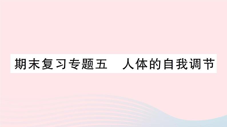 2023七年级生物下册期末复习专题五人体的自我调节作业课件新版北师大版01