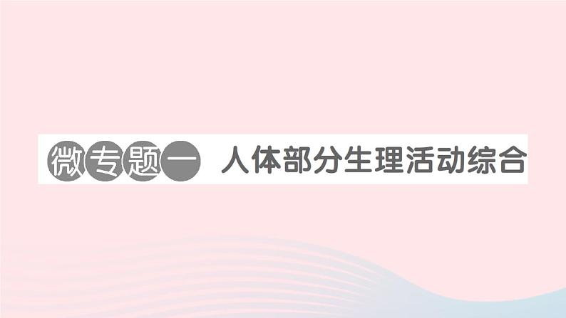 2023七年级生物下册第四单元生物圈中的人第11章人体代谢废物的排出微专题一人体部分生理活动综合作业课件新版北师大版01