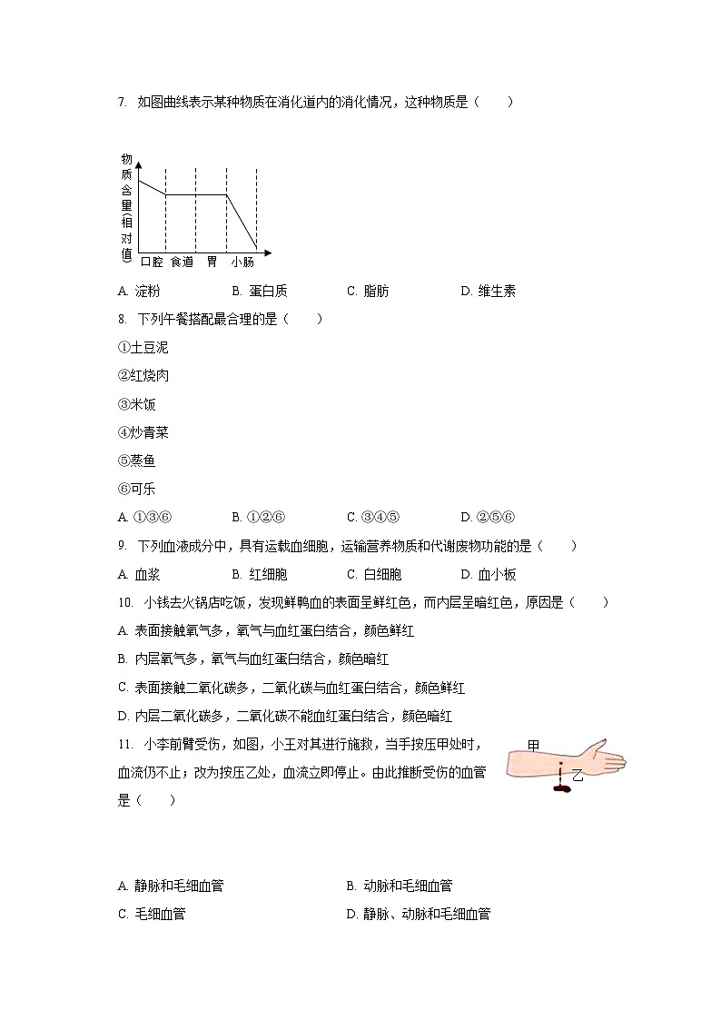 2022-2023学年四川省遂宁市大英县七年级（下）期末生物试卷（含解析）第2页