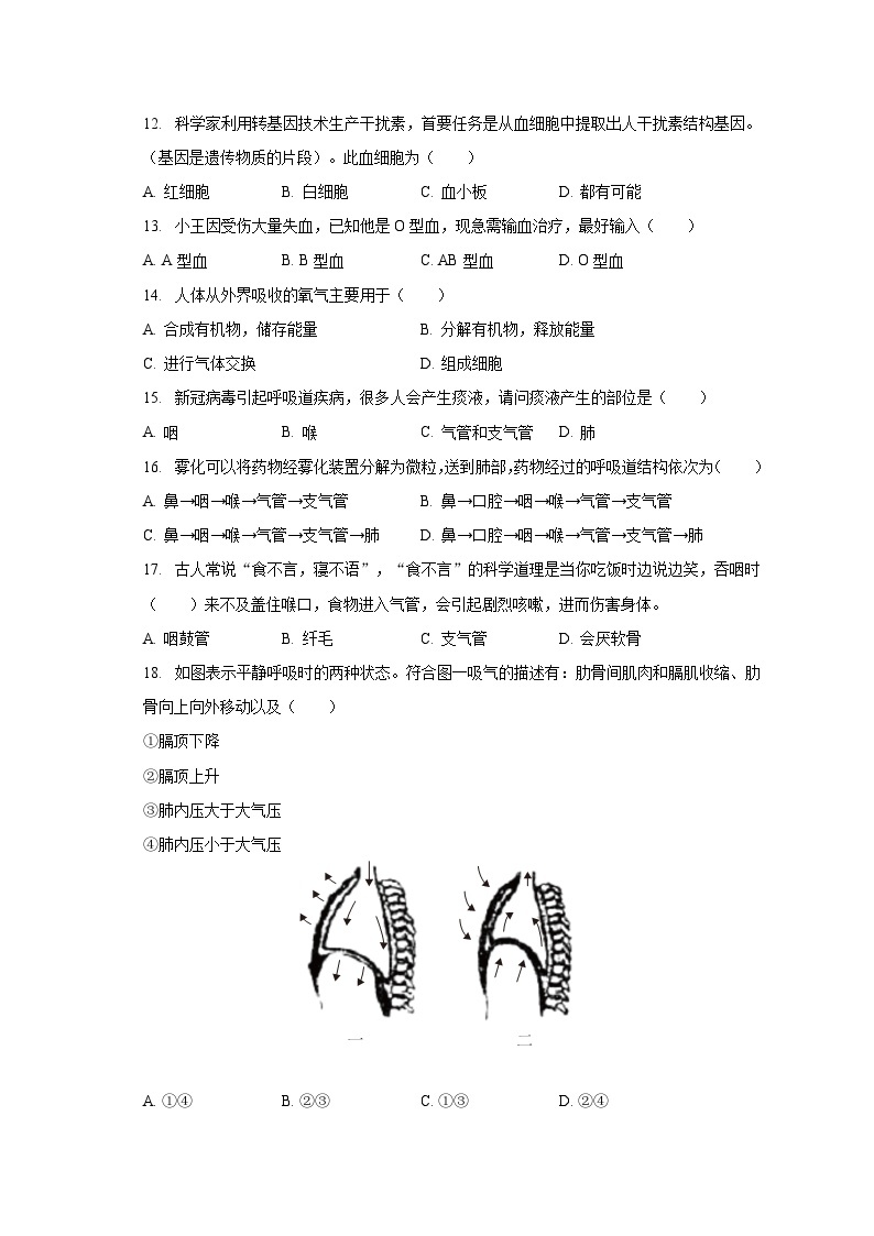 2022-2023学年四川省遂宁市大英县七年级（下）期末生物试卷（含解析）03