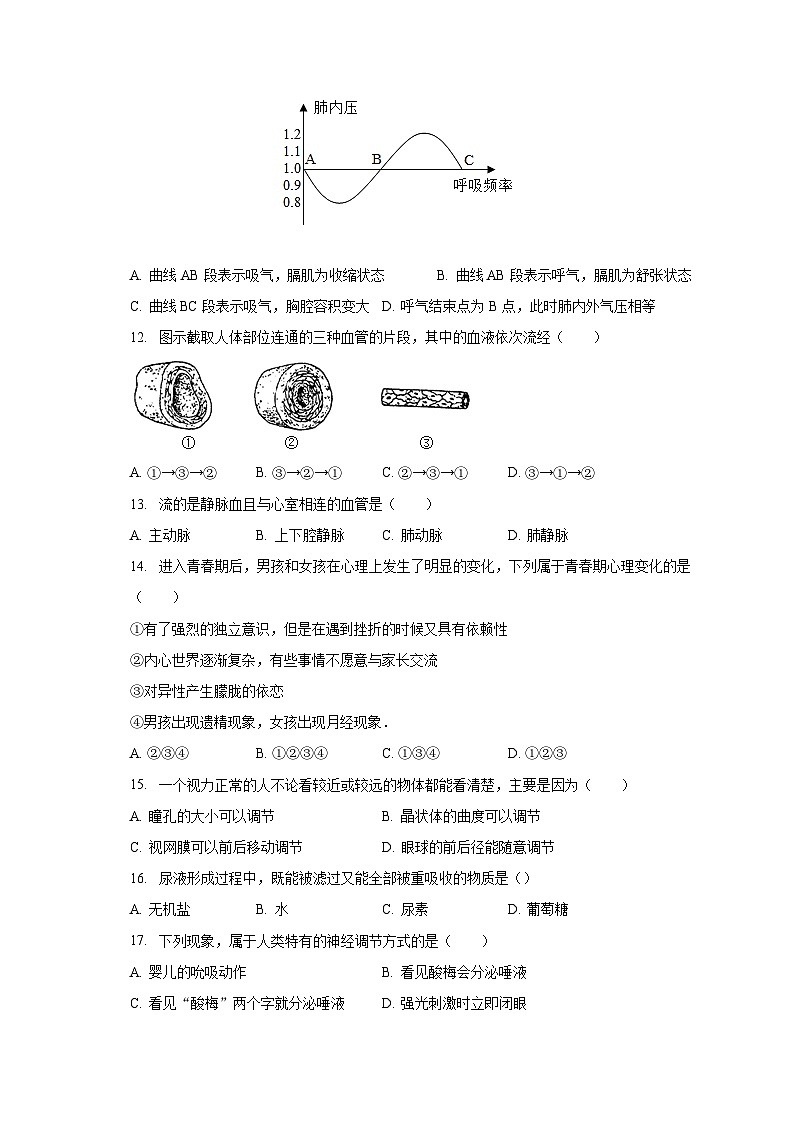 2022-2023学年四川省泸州市龙马潭区七年级（下）期末生物试卷（含解析）03
