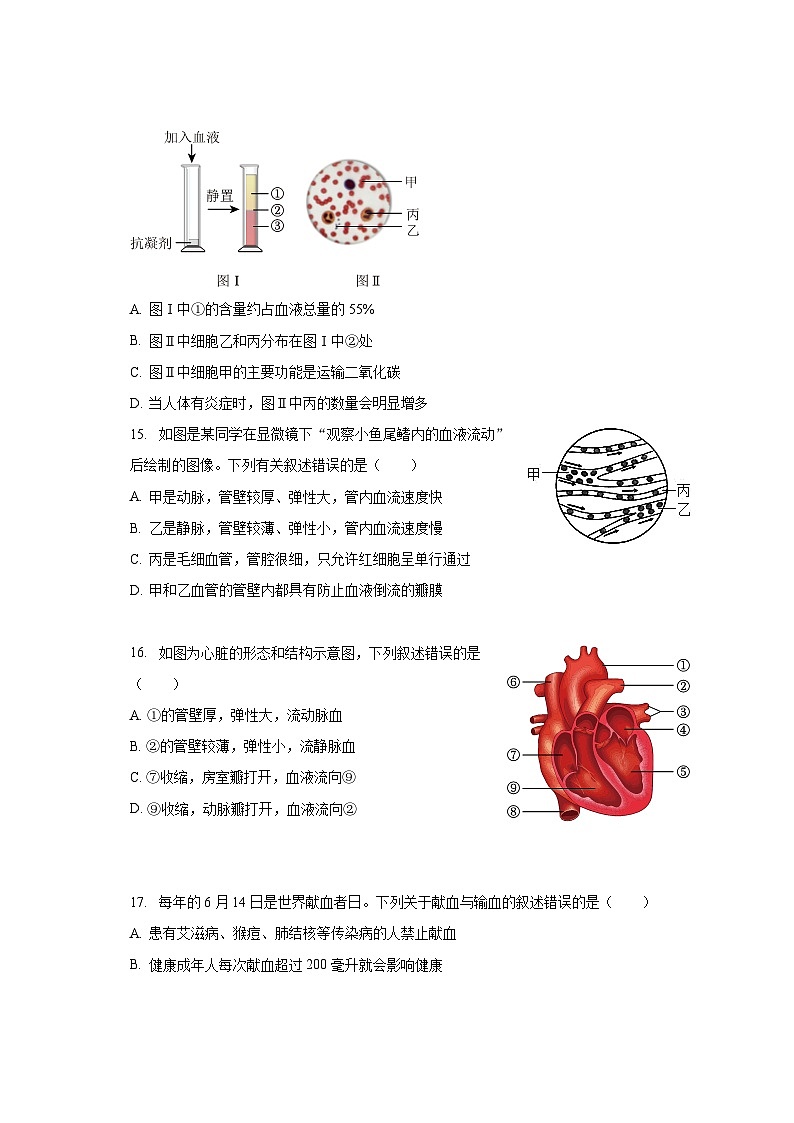 2022-2023学年四川省内江六中七年级（下）期末生物试卷（含解析）第3页
