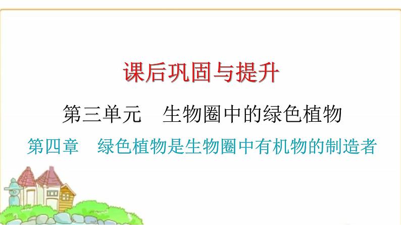 中考生物复习第三单元生物圈中的绿色植物第四章绿色植物是生物圈中有机物的制造者课件01