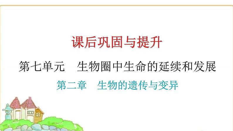 中考生物复习第七单元生物圈中生命的延续和发展第二章生物的遗传与变异课件01