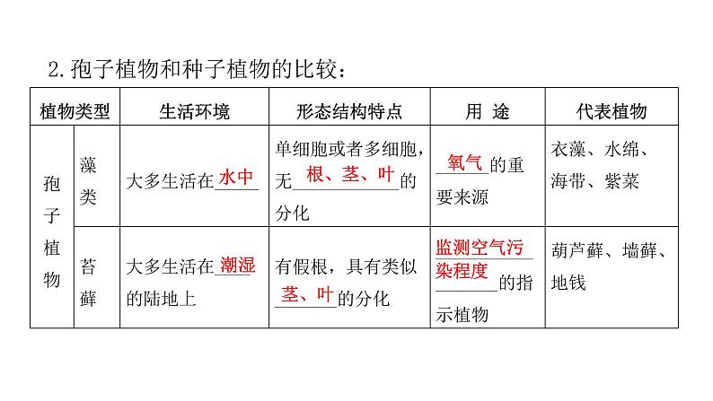 中考生物复习第三单元生物圈中的绿色植物第一章生物圈中有哪些绿色植物课件08