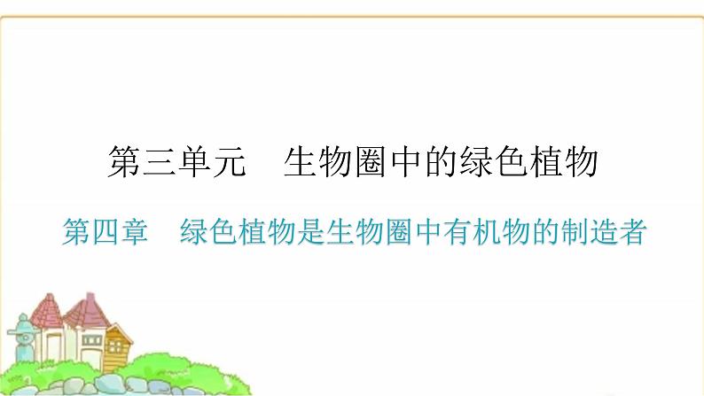 中考生物复习第三单元生物圈中的绿色植物第四章绿色植物是生物圈中有机物的制造者课件01