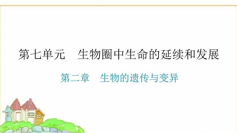 中考生物复习第七单元生物圈中生命的延续和发展第二章生物的遗传与变异课件第1页