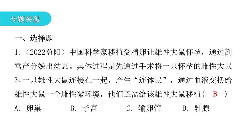 中考生物复习专题七遗传与进化课件第6页