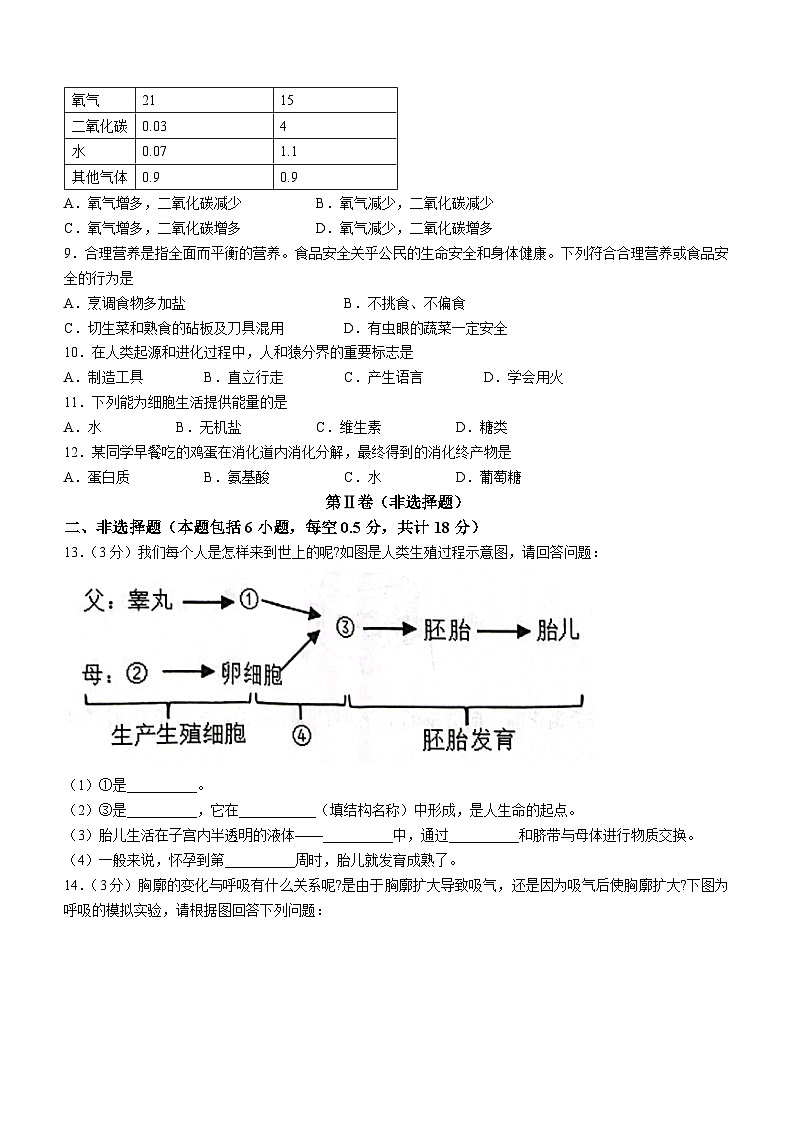 辽宁省葫芦岛市建昌县2022-2023学年七年级下学期期中生物试题02