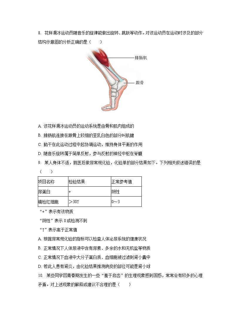 2023年内蒙古呼和浩特市中考生物试卷（含解析）03