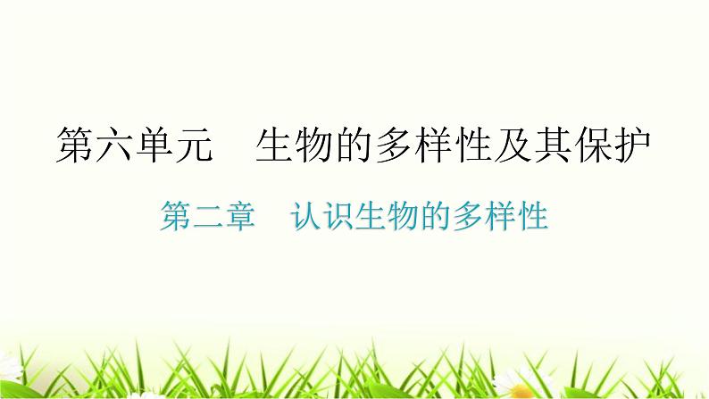 人教版八年级生物上册第六单元第二章认识生物的多样性教学课件01