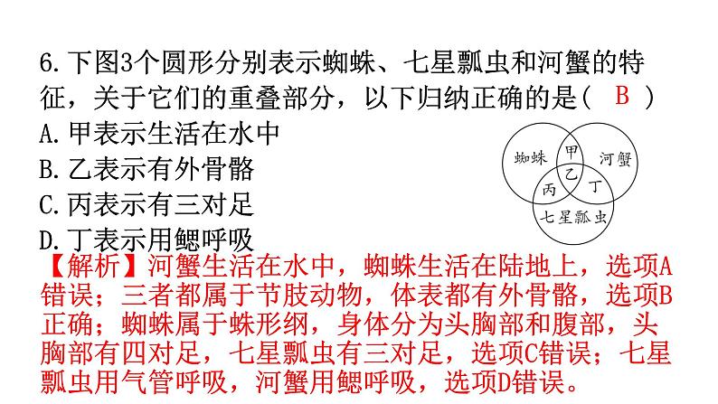 人教版八年级生物上册第五单元第一至第三章过关训练课件07