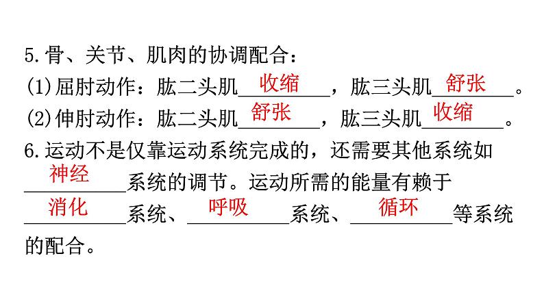 人教版八年级生物上册第五单元第二章动物的运动和行为练习课件第4页