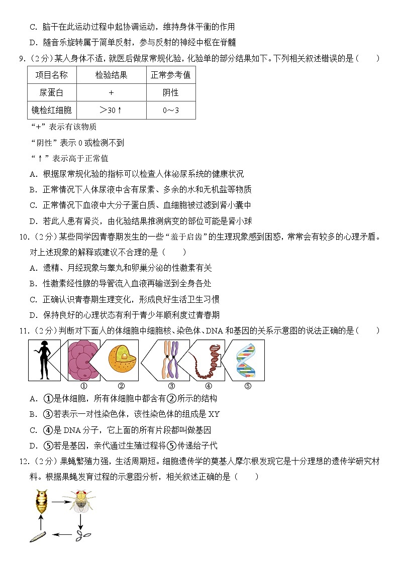 2023年内蒙古呼和浩特市中考生物试卷【附答案】03