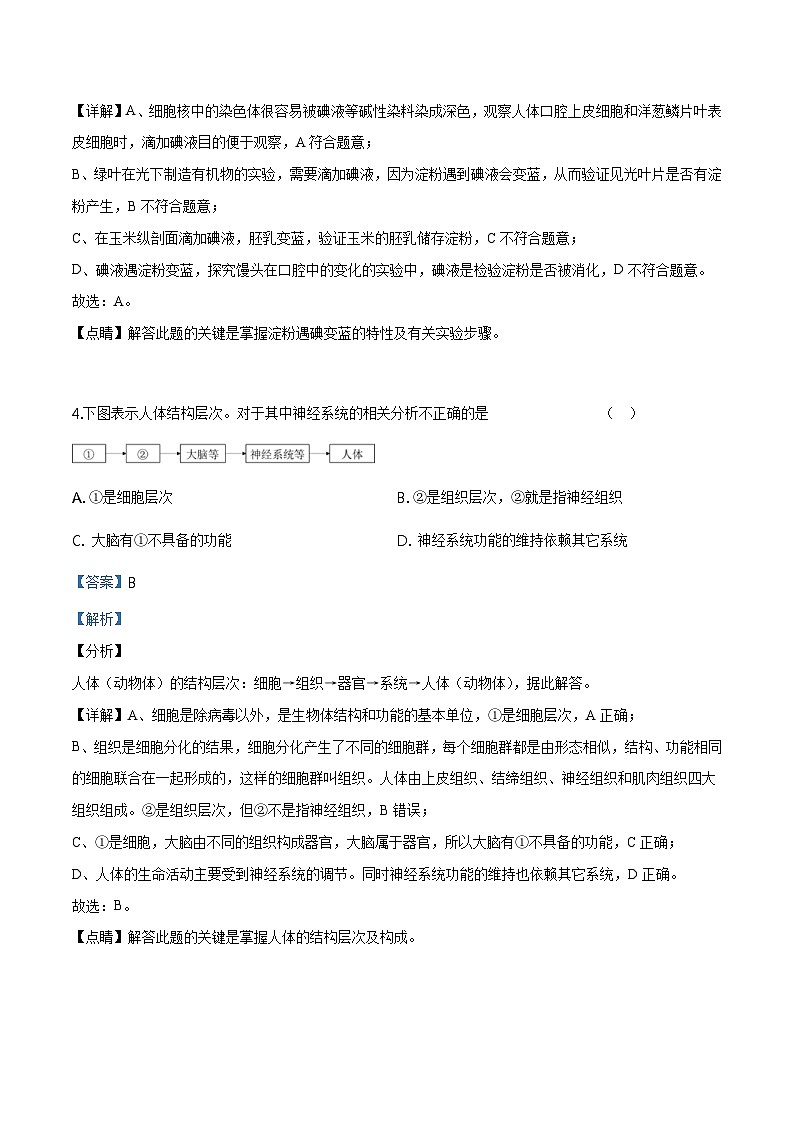 北京市海淀区2019届九年级五月模拟生物试题（含解析）第3页