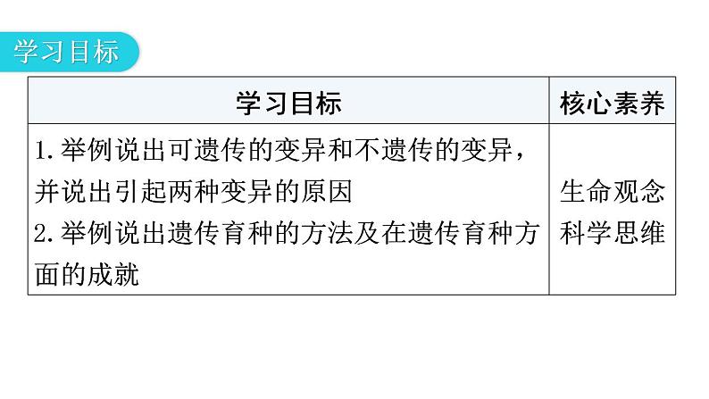 人教版八年级生物下册第七单元第二章第五节生物的变异教学课件第3页