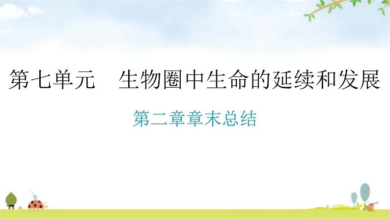 人教版八年级生物下册第七单元第二章章末总结教学课件01