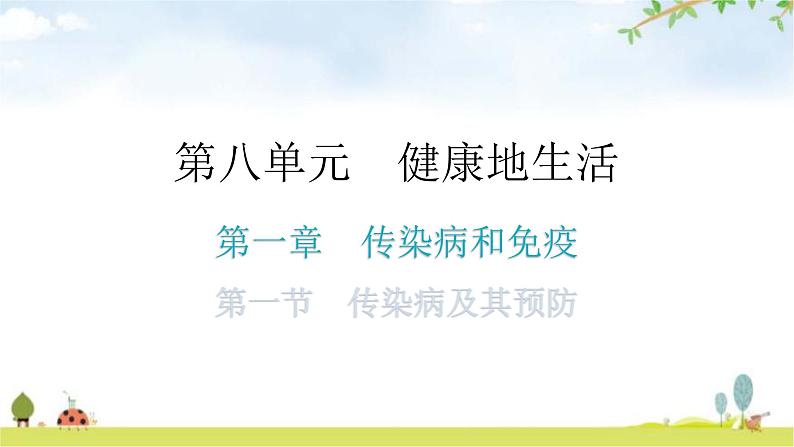 人教版八年级生物下册第八单元第一章第一节传染病及其预防教学课件01