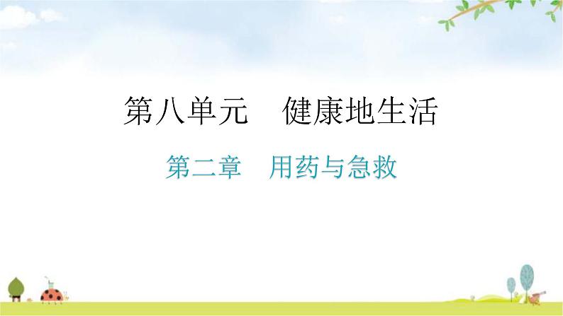 人教版八年级生物下册第八单元第二章用药与急救课件01