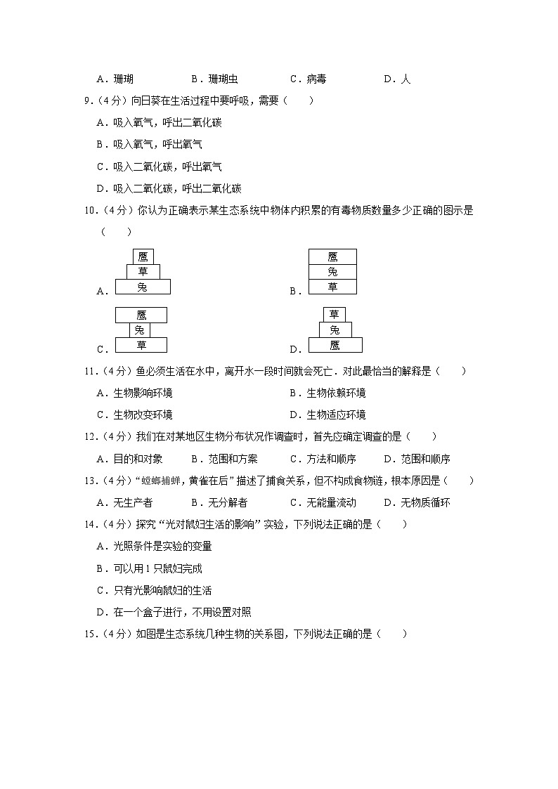 广东省汕头市龙岭中英文学校2022-2023学年七年级上学期月考生物试卷第2页