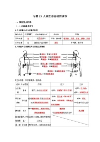 中考生物一轮复习考点梳理与过关练习专题13 人体生命活动的调节（含解析）