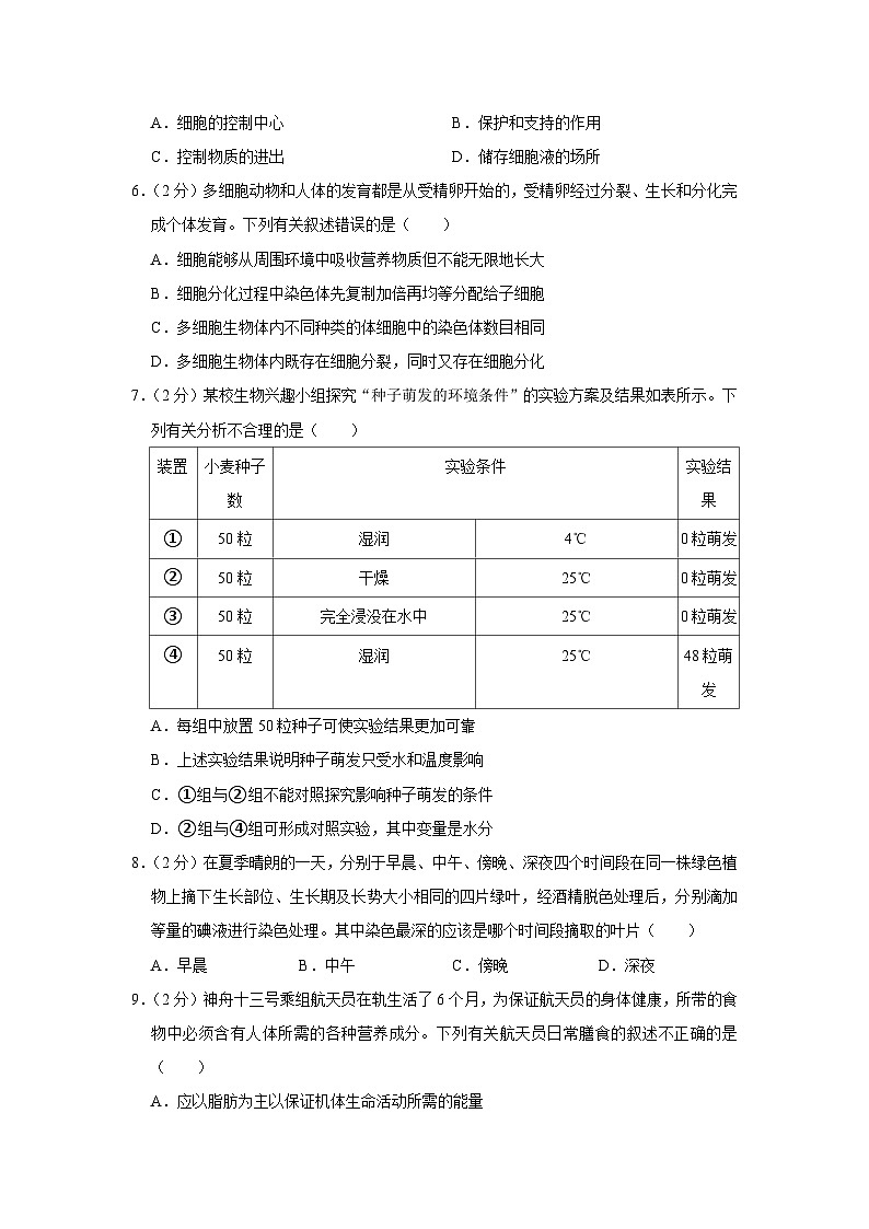 2022年四川省眉山市中考生物试卷第2页