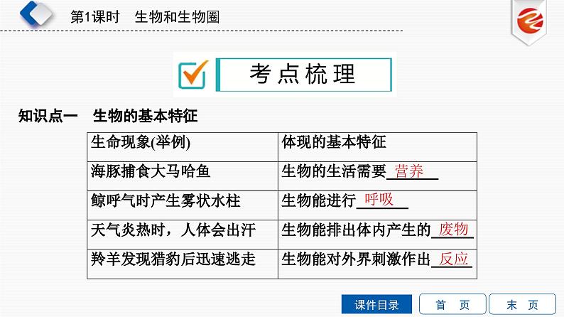 中考生物一轮复习培优课件第1单元　生物和生物圈 (含答案)03