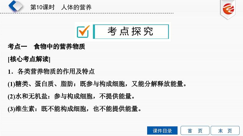 中考生物一轮复习培优课件第10单元　人体的营养 (含答案)第6页