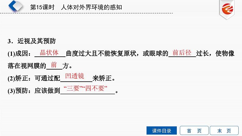 中考生物一轮复习培优课件第15单元　人体对外界环境的感知 (含答案)第4页